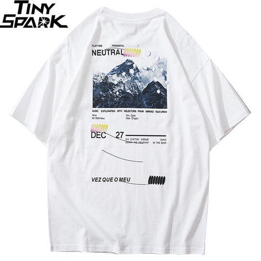 Hip Hop T Shirt Men Streetwear Iceberg Printed Tee Shirt Short Sleeve Cotton Casual T-Shirt Fashion Black Harajuku Tshirt