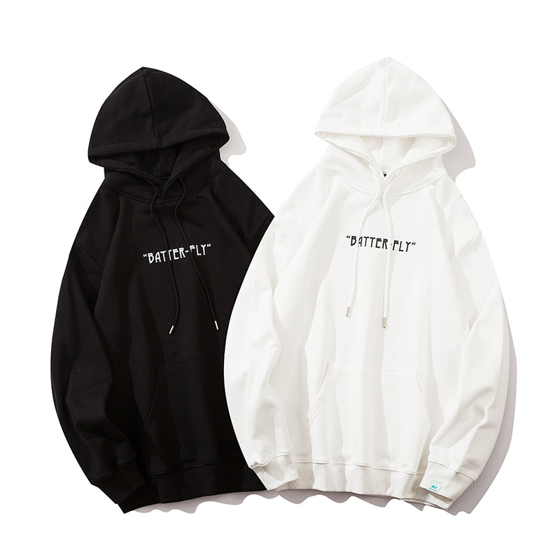 Hip Hop Butterfly Hoodie Sweatshirt Men Harajuku Streetwear Hooded Pullover Cotton Autumn Loose Hoodie Black Clothes