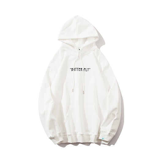 Hip Hop Butterfly Hoodie Sweatshirt Men Harajuku Streetwear Hooded Pullover Cotton Autumn Loose Hoodie Black Clothes